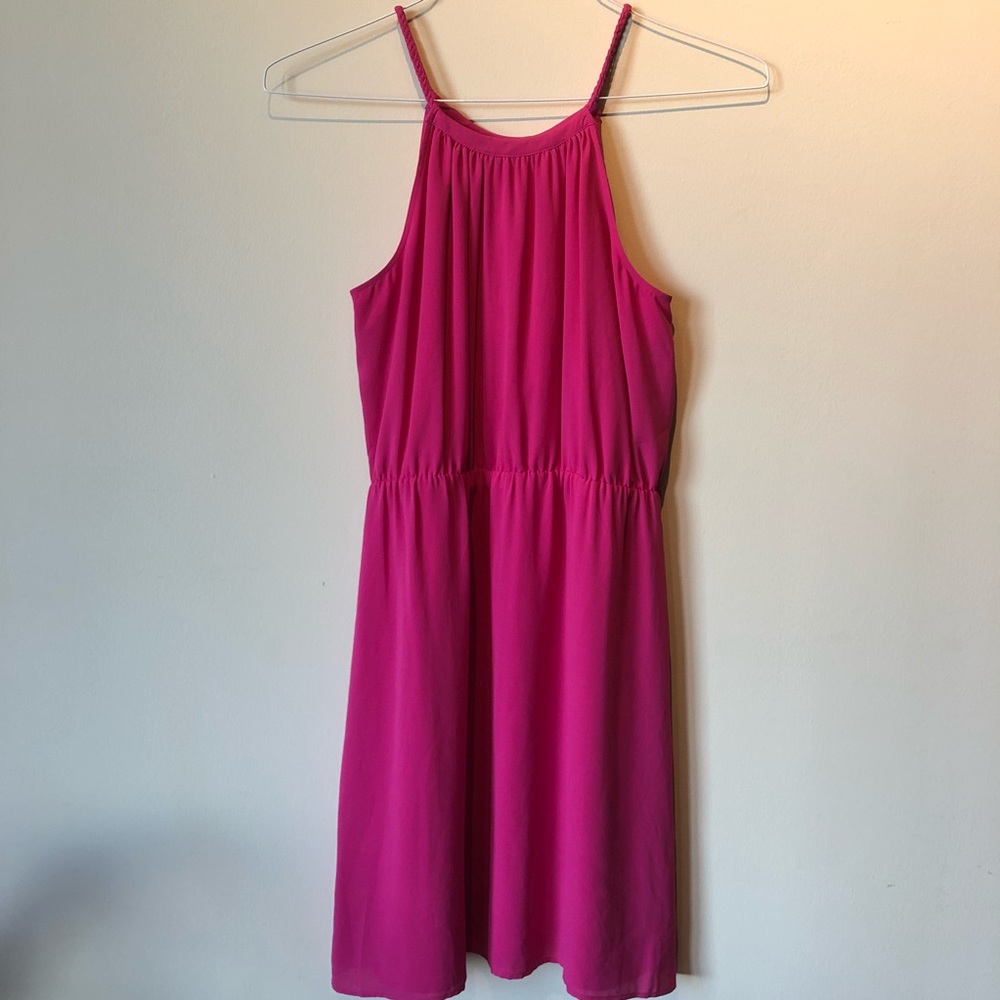 Loft pink sleeveless sheath dress small 4